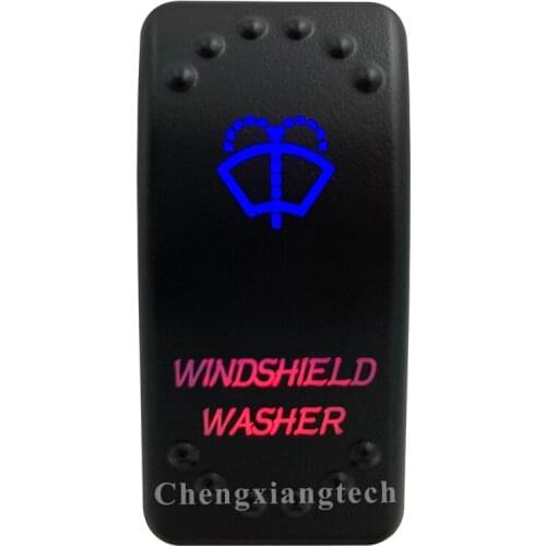 Car Boat Truck Rv Bus - On Off - Up Blue & Down Red Led - Rocker Switch - WINDSHIELD WASHER - 5 Pins - SPST - Waterproof