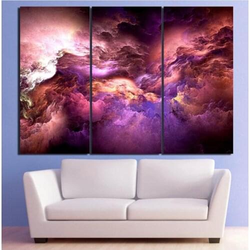 Large Abstract clouds diamond painting 3pcs full square round drill embroidery diamond mosaic cross stitch,Fantasy art space
