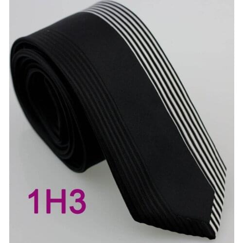 YIBEI COACHELLA ties Black With Black & Silver Border Stripes Necktie Slim Skinny Tie 7cm Business Necktie Handmade Shirt Ties
