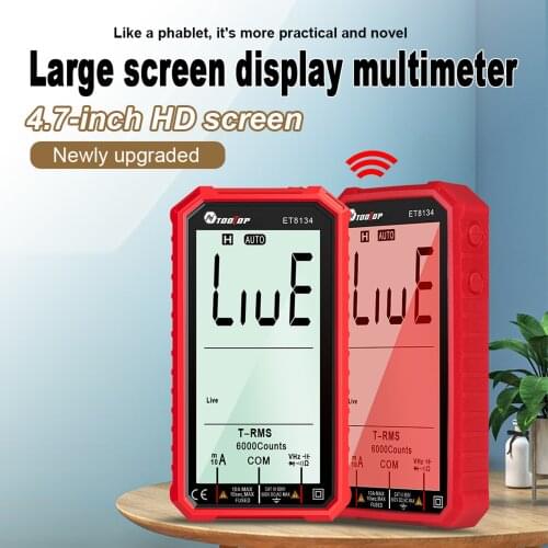 ET8134 Digital Multimeter DC/AC Current Voltage Measurement Meter Tester Capacitance Resistance Measuring 4.7 Inch LCD Screen