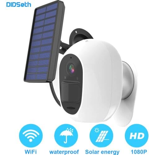 DIDseth 1080P Outdoor Solar Camera Wifi Wireless Rechargeable Battery IP Camera PIR Motion Sensor Security Video Surveillance