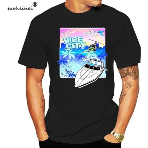 Grand Theft Auto Vice City tee shirt Helicopter High Quality 100% Cotton Digital Print Boat t shirt Video Game Tops