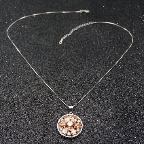 Hermosa New Arrival Multi Charm Morganite Silver Color For Women Charms Pendant Chain Necklace 20 Inch
