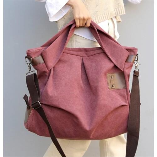 Canvas Women Shoulder Bags Solid Tote Bag for Women Handbags High Quality Casual Ladies Crossbody Bag Female Messenger Hand Bag