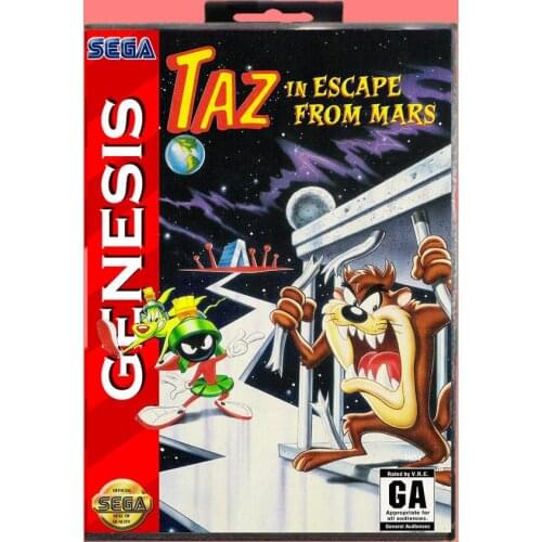 Tazine Scape From Mars 16 Bit MD Game card with Retail Box For Sega Genesis & Mega Drive