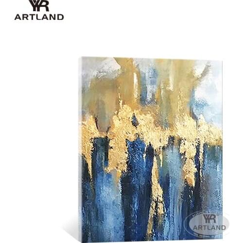 YYR-ARTLAND POP Gold plating picture for wall decoration Hand painted oil painting on canvas for living room gift no framed