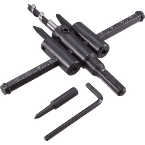 Circle Hole Cutter 30mm to 120mm Adjustable Saw Drill Bit Round Cutting for Plywood Plaster Board Veneer High Speed Steel