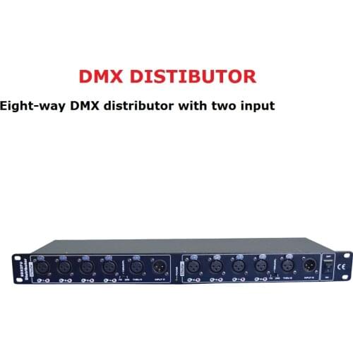 Stage Light Controller DMX512 Splitter Light Signal Amplifier Splitter 8 Way DMX Distributor With 2 Input Ports Stage Equipments