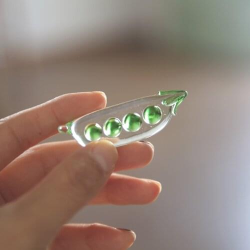 Creative Crystal Glass Chopstick Holder Stand Peasecod Pea Pod Chopstick Rest Home Furnishings Table Decors