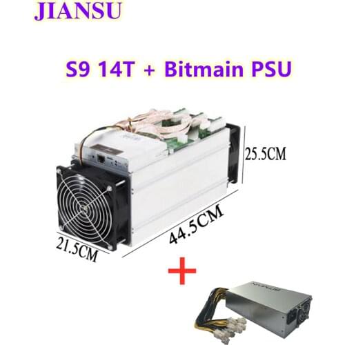Used AntMiner S9 14T 14000Gh/s 14th/s Bitmain with PSU S9 Bitcoin Miner 16nm 1372W BM1387 Miner delivery within 48 hours