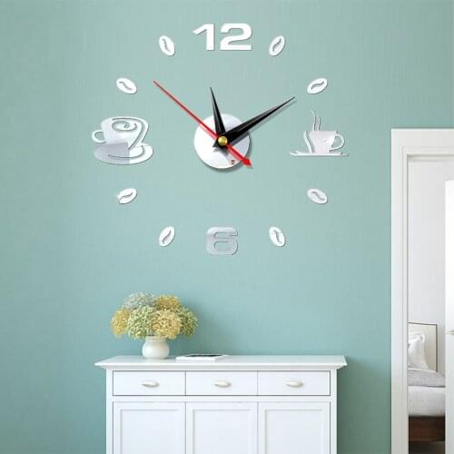 Wall Clock Metal Quartz Watch Clocks 3D DIY Big Wall Clock Acrylic Mirror Sticker Modern Needle Home Decoration Dropshipping