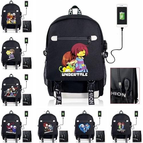 Cartoon Sans Papyrus Firsk Game Nylon School Backpack Bags Men Women Travel Laptop Bags Boys Girls Cosplay Backpacks
