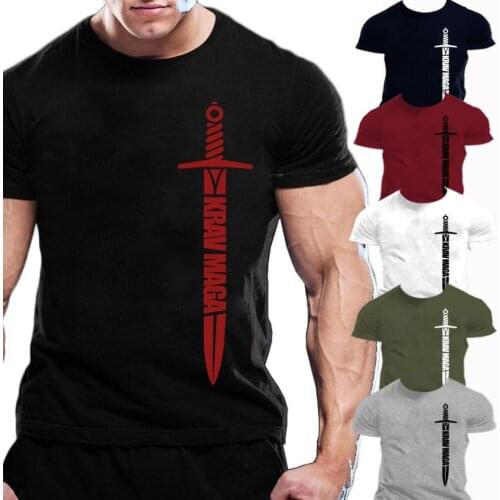 2020 Brand New Clothing Mens Fashion Man Cotton Clothing Krav Maga T-Shirt Trainer Workout Fighting Casual Tee Shirts