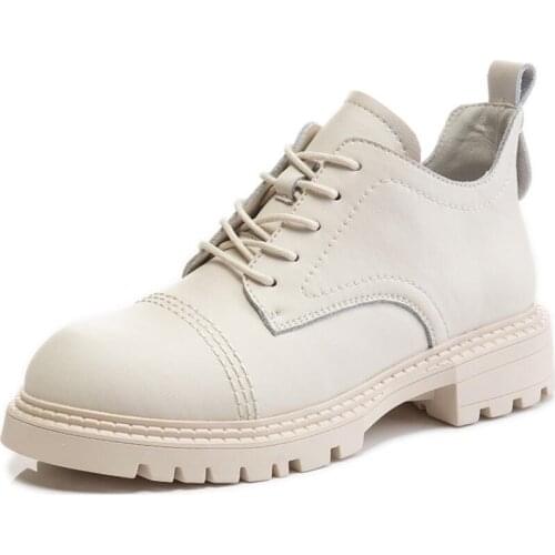 2021 New Chucky Platform Loafers for Women Luxury Genuinen Leather Lace Up Female Shoe Office Dress Shoes Autumn Oxford Shoes