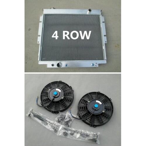 NEW 4 ROW High-Perf Aluminum Radiator + Fan*2 For FORD F350/F250/F SUPER DUTY DIESEL V8 1983-1994 93 92 91 90 89 88 87 86 85 84