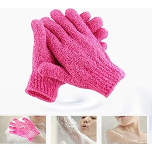 Pair of Bath Body Shower Exfoliating Scrubber Glove Wash Skin Spa Massage Body Scrubber Cleaner (Random Color)
