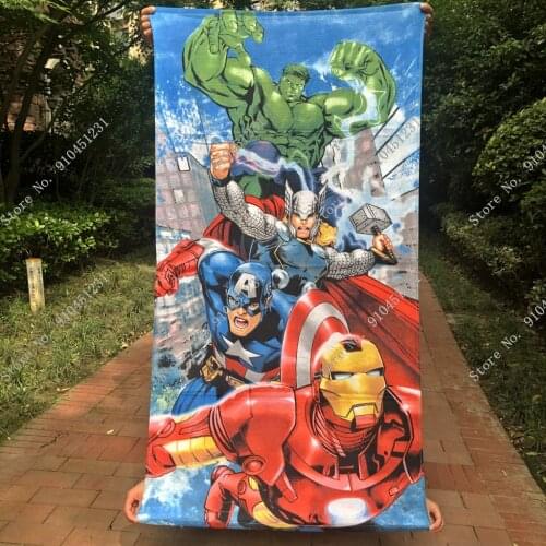70x140cm The Avengers Captain America Bath Towel Swimming Cartoon Towel Kids Boy Adult iron Man Beach Towel Home Textile