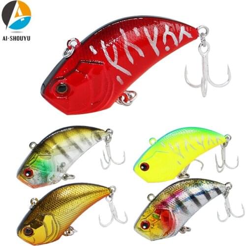 AI-SHOUYU 1PC NEW Hard Fishing Lure 52mm 13g VIB Fishing Bait Vibration Hard Plastic Artificial Bait Sinking 3D Eyes Lure