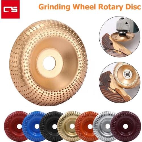 4in Wood Grinding Wheel Angle Grinder Disc Carbide Coating 16/22MM Hole Rotary Carving Abrasive Tool Angle Grinder Shaping Disc