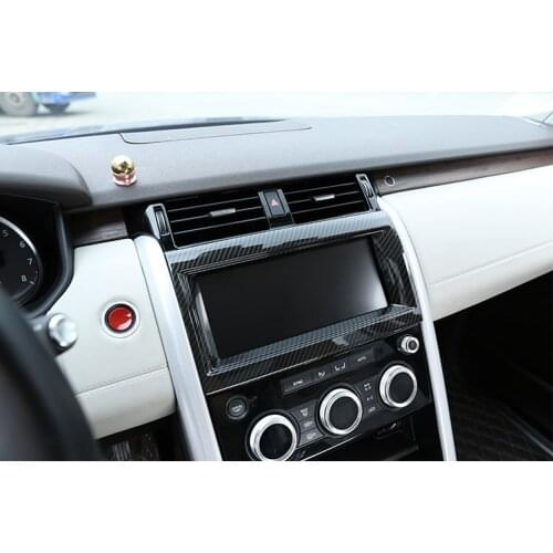 Carbon Fiber For Land Rover Discovery 5 LR5 L462 2017 2018 ABS Chrome Car Center Interior Navigation Screen Box Frame Cover Trim