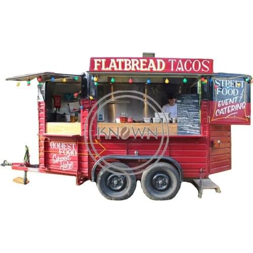 Vintage Food Van Trailer Ice Cream Mobile Kitchen Vending Kiosk Horse Box Bubble Tea Hot Dog Ice Cream Coffee Cart For Sale