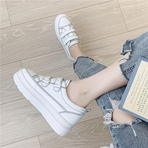 Women sneakers Spring new thick-soled platform non-slip wear-resistant personality Velcro comfortable casual women shoes U21-33