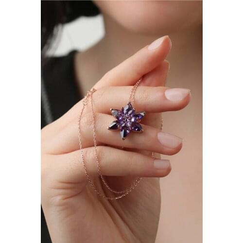 Lotus Flower 925 Sterling Silver Necklace Women Special Stylish Design Welcome Quality Convenient 2021 Trend Fashion Style Jewelry Accessories Model