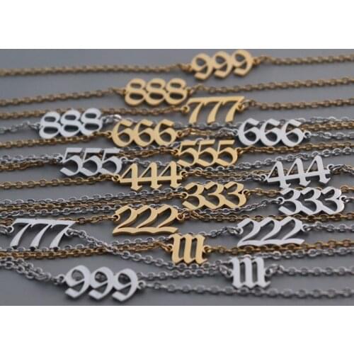 10pcs Gothic Accessories 222 333 555 111 999 777 888 666 444 Angel Number Ankle Bracelet Beach Jewelry Pulsera Tobillo Mujer