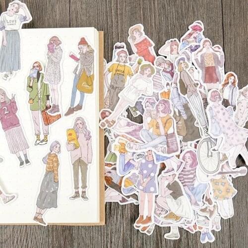 100pcs/pack New Women Hai Mori Girls Scrapbooking Stickers Handbook Vintage Stickers DIY Craft Photo Albums Journaling Sticker