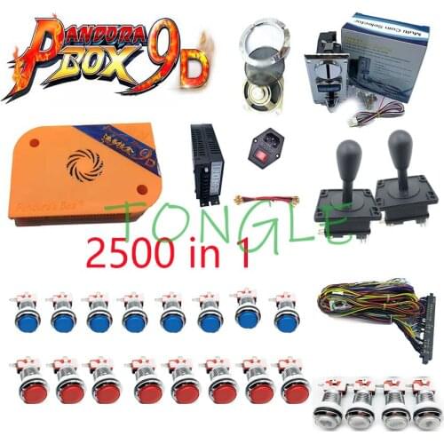 2500 in 1 pandora box 9d arcade diy happ joystick,power,acceptor,speaker and net,5v LED buton ,jamma cable,pandora box kit