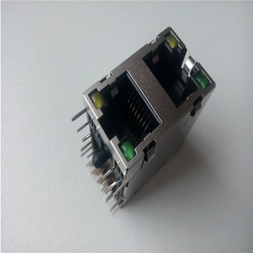 8pcs RJ45 socket network socket 90 double 59-2*1 / shielded shrapnel LIGHT