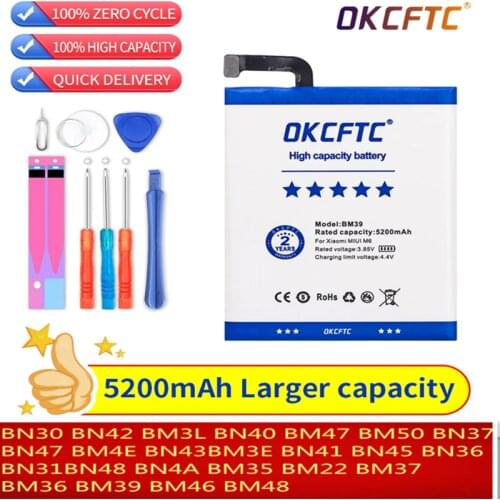 Battery for Xiaomi 5 5S Plus MI6 8 9 Pocophone F1 A2 A2Lite MI4C Max2 Redmi 4 4A 3S 6 6Pro note 2 3 4 note4X 5 5A note6 note7pro