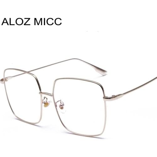 ALOZ MICC Women Clear Lens Eye Glasses Frame For Men Retro Optical Eyeglasses Square Metal Eyewear Frame Female Glasses Q351