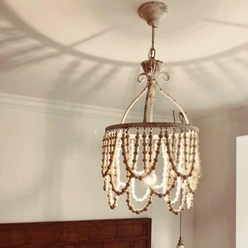 American Decoration Wood Chandelier hanging fixture for Village French Garden pendant chandelier lighting Children Kid lighting