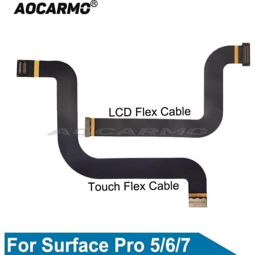 Aocarmo For Microsoft Surface Pro 5 6 7 Pro5 1796 LCD DisplayTouch Screen Flex Cable M1003333-005 M1003336-004 Replacement Parts