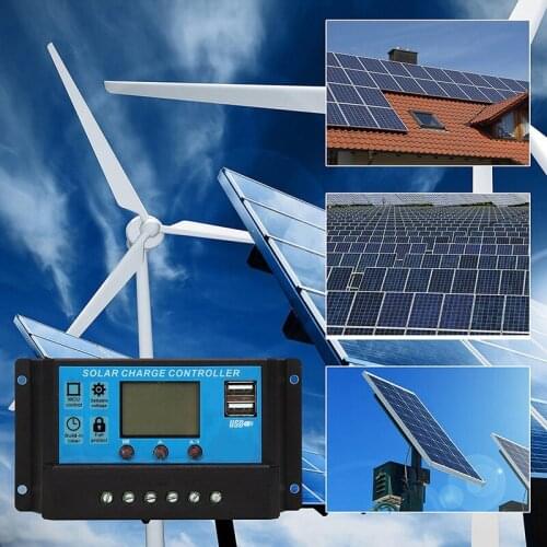 24V 12V Auto Solar Panel Battery Charge Controller 30A 20A 10A LCD Solar Collector Regulator With Dual USB Wholesale Dropship
