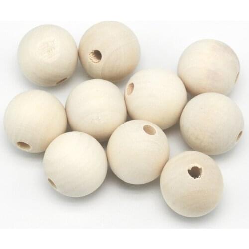 80PCs Natural Ball Wood Spacer Beads 16mm( 5/8")Dia For Fashion Charms Jewelry Making DIY