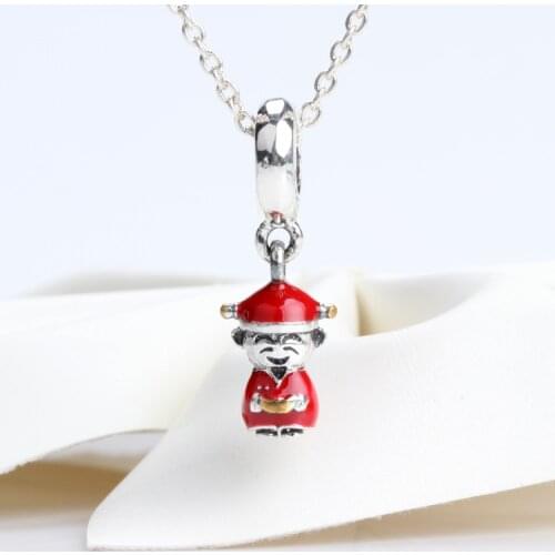 S925 Sterling Silver New Years God of Fortuna Beads New Chinese New Years Hot Sale God of Fortuna Pendant