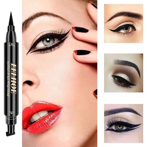 Eelhoe Double-headed Eyeliner Stamp Liquid Eyeliner Pencil Makeup Stamps Seal Pen Stamp Eye Liner Pencil Waterproof Quick Dry