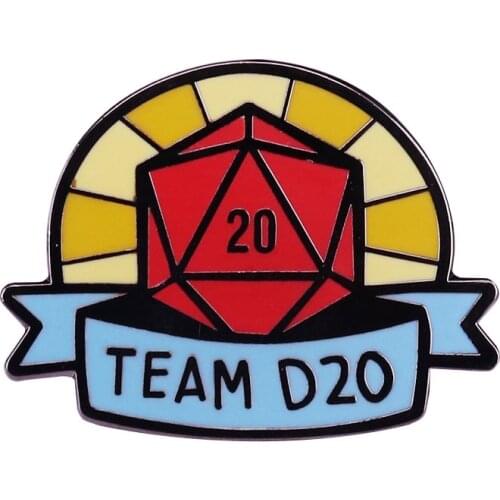 Team D20 Dice Alignment enamel pin