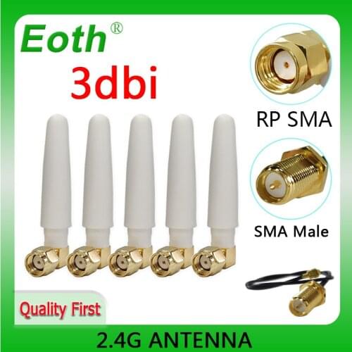 2.4Ghz antenna Wifi Antenna 3dbi RP-SMA Connector 2.4 ghz antenne 2.4G wifi antena router + IPX to SMA pigtail Extension Cable