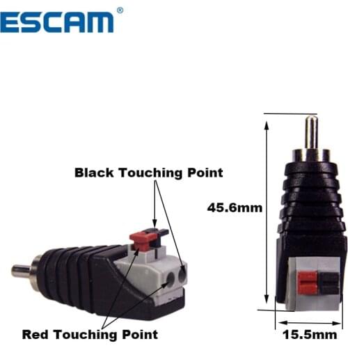 ESCAM 10pcs/lot RCA AV Balun Connector RCA Plug AV Screw Terminal Pressed Type CAT5 to CCTV Camera Video RCA Plug AV Terminal