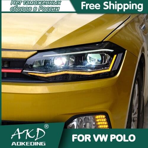 Headlights For Car VW POLO 2019-2020 DRL Daytime Running Lights Head Lamp LED Bi Xenon Bulb Fog Lights Tuning Car Accessories