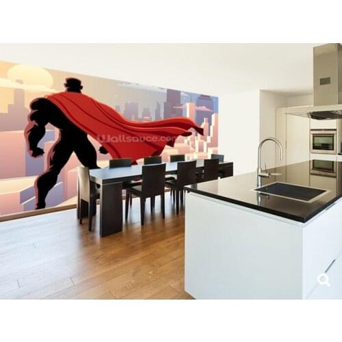 Custom papel de parede infantil,Superhero,3D cartoon murals for childrens room nursery wall wallpaper