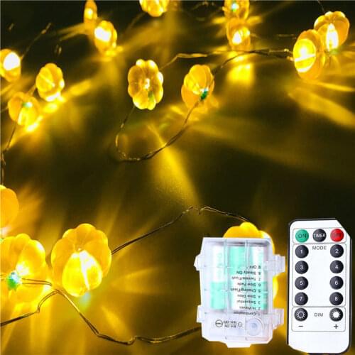 Halloween LED Pumpkin Lights 10ft 30 LEDs Pumpkin String Lights Battery Powered Orange Lights For Halloween Thanksgiving Decor