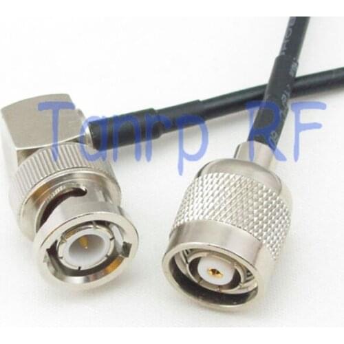 50CM Pigtail coaxial jumper cable RG174 extension cord 20in RP-TNC male plug to BNC female right angle RF connector adapter