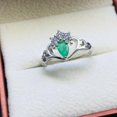 925 sterling silver Emerald Rings gift for women jewelry emerald Wedding ring open rings Fine Jewelry j040602agml