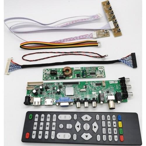 DVB-T2/DVB-T/DVB-C LCD digital TV Driver Controller Board Kit 23.8 inch LM238WF2 SSA1 1920*1080 3663LCD controller board DIY kit