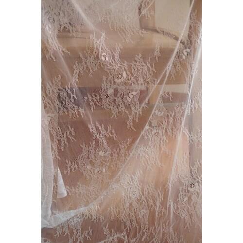 3 yard Chantilly Lace fabric, Retro Wedding Lace Fabric With Double Scalloped Edges