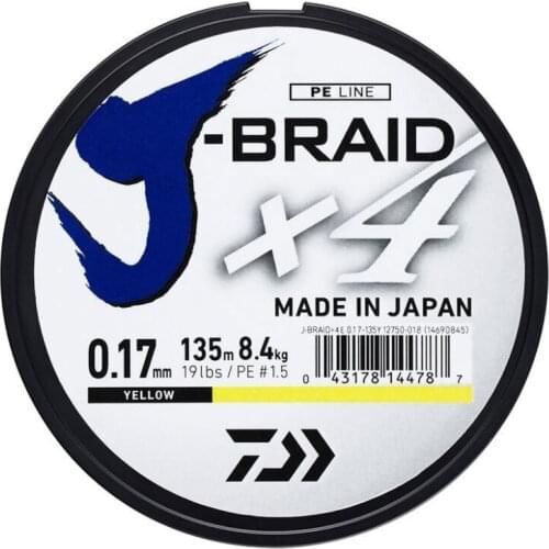 Daiwa J Braided X4 Fishing Line 135M PE Braided Fishing Line 4 Strand 6-50LB Multifilament Fishing Line for Carp Fishing Wire